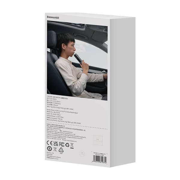Baseus Car Mount SafeJourney Pro Series alcohol breathalyser in aluminium case 470 mAh Gray (CRCX060014)