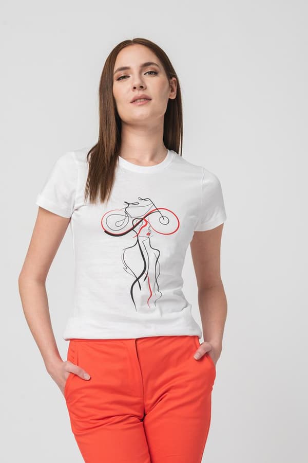 TSHIRT CASUAL F DOAMNA CU... WHITE-S