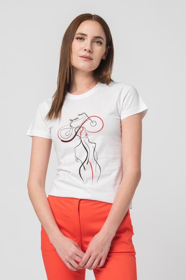 TSHIRT CASUAL F DOAMNA CU... WHITE-S