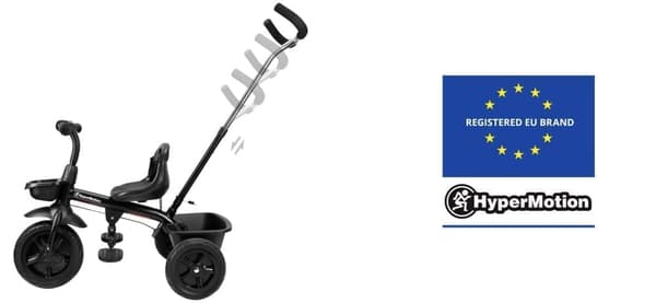 HyperMotion, børns trehjulede cykel med håndtag til forældre TOBI VECTOR, Alder 1-4 år, Vægt op til 20 kg, For evigt oppustede hjul,