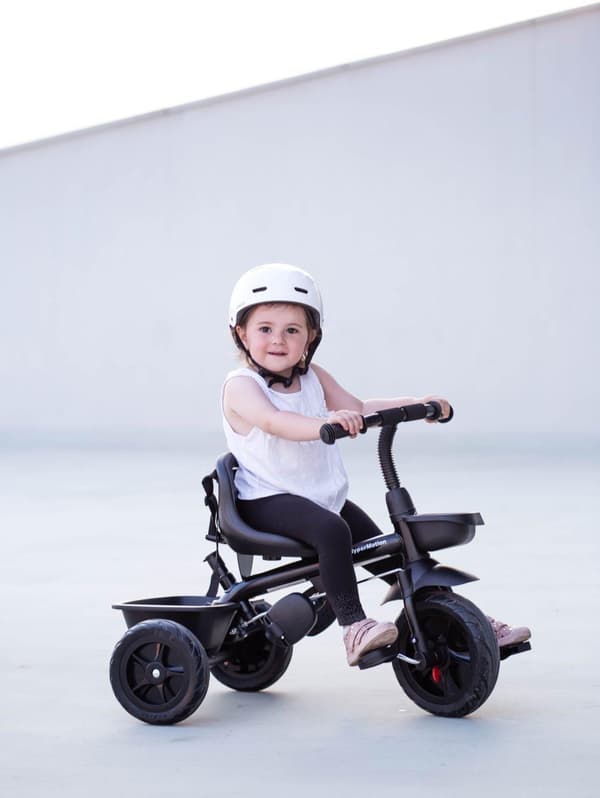 HyperMotion, børns trehjulede cykel med håndtag til forældre TOBI VECTOR, Alder 1-4 år, Vægt op til 20 kg, For evigt oppustede hjul,