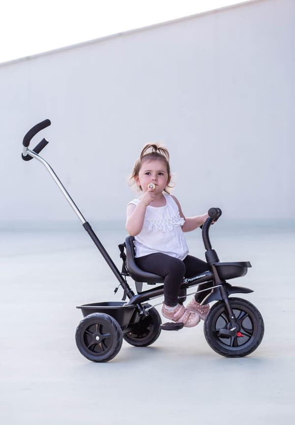 HyperMotion, børns trehjulede cykel med håndtag til forældre TOBI VECTOR, Alder 1-4 år, Vægt op til 20 kg, For evigt oppustede hjul,