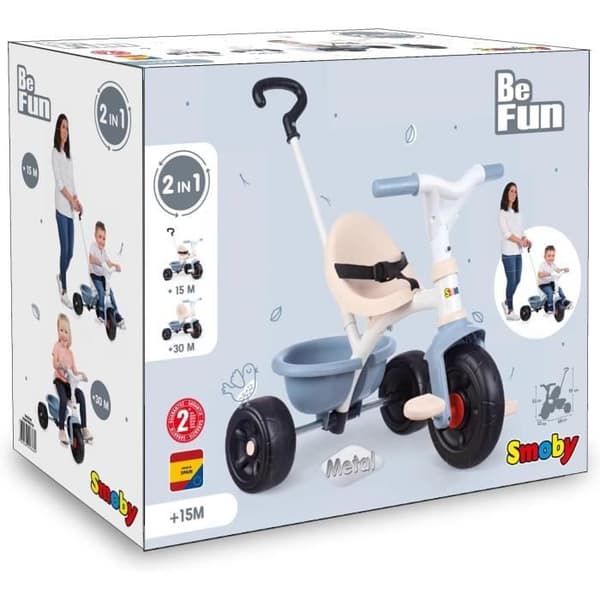 Smoby -trehjulingens evolutiva barn är roliga - metallstruktur - blå