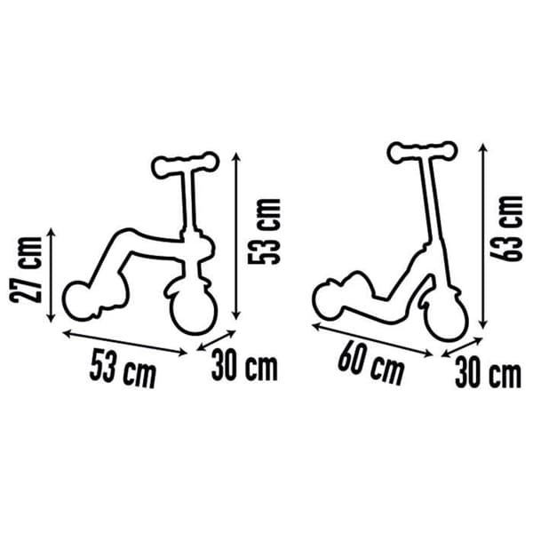 Smoby - Reversible 2 i 1 - Draisian Patinte Transformationable till en skate - 3 hjul
