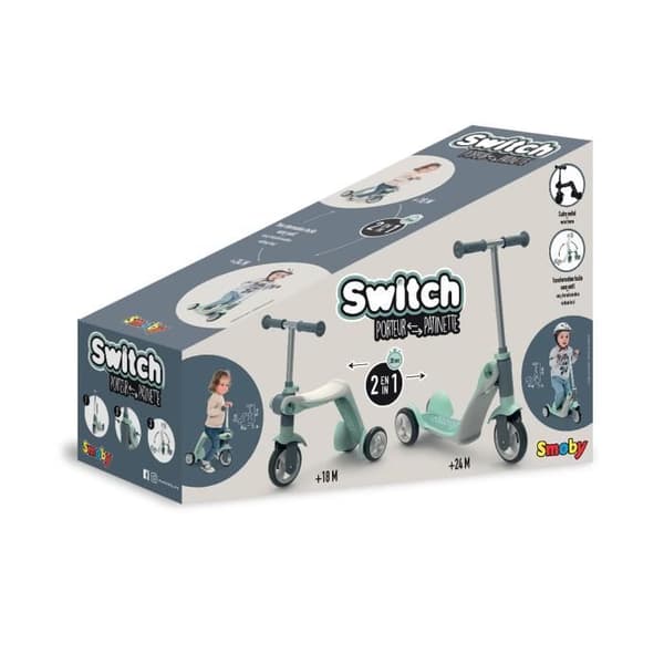 Smoby - Reversible 2 i 1 - Draisian Patinte Transformationable till en skate - 3 hjul