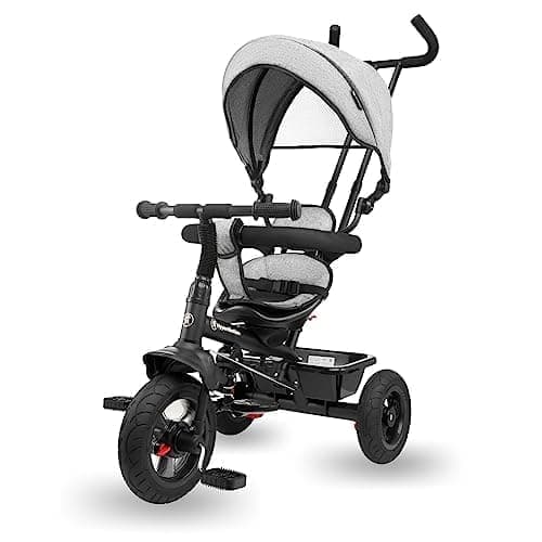 HyperMotion barntrehjuling, Barncyklar, 1-4 år, Småbarnscykel, Trehjuling, Föräldrahandtag, Första Cykel Grå