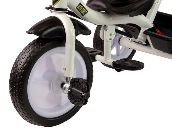 Trehjulet cykel med skubbestang - 95x48x90cm - med cykelkurv - sort