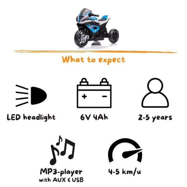 Barnens BMW HP4 Eltrike - 6V - 2 till 5 år - Blå