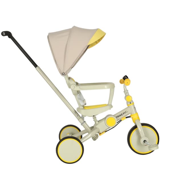TRIKE FIX V4 trehjuling, gul och grå, med visir