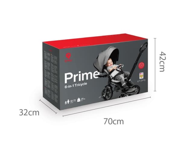 Qplay Trehjuling Ny Prime Grey