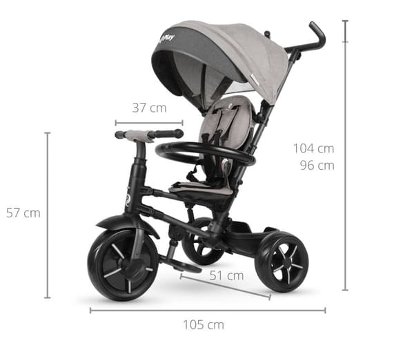 Qplay Rito Star Grey Trehjulet cykel