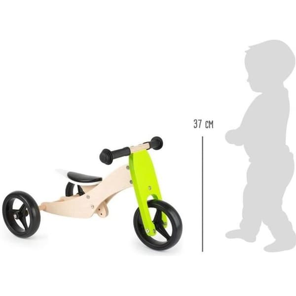 Trehjuling-Balancer Trike i trä 2 i 1 - Grön - Blandad - Från 3 år