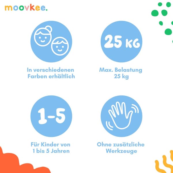 Trehjuling med stång 6in1 blå - balanscykel från 1 år - barncykel från 1 år