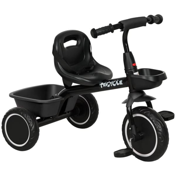 Rootz justerbar barn trehjuling - barnens rida - säkerhet trike - säkerhetsbälte - 80x48x63 cm - åldrarna 2-5 - svart