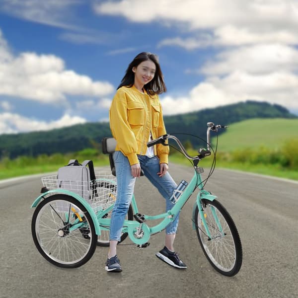 Voksen Tricycle, 24-tommer Hjul, 7-Trins Gear, Sammenklappeligt Design