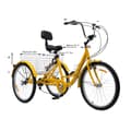 Miniatyrbillede 1 af 2: Voksen Tricycle, 7-Trins Gear System, Justerbar Sædehøjde,Gul