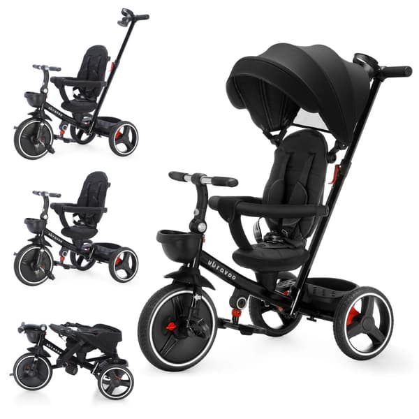 6-in-1 Vauvan Triklo, Muunneltava Suunnittelu, Huippuluokan Turvallisuus,musta