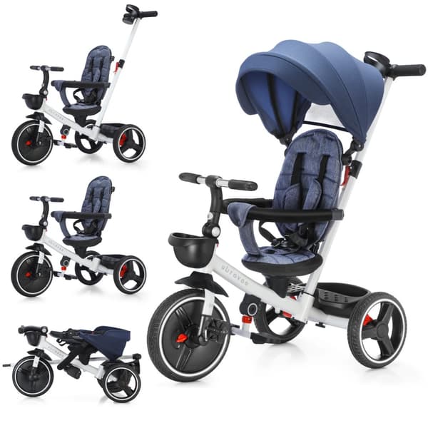 6-in-1 Vauvan Triklo, Muunneltava Suunnittelu, Huippuluokan Turvallisuus,Sininen