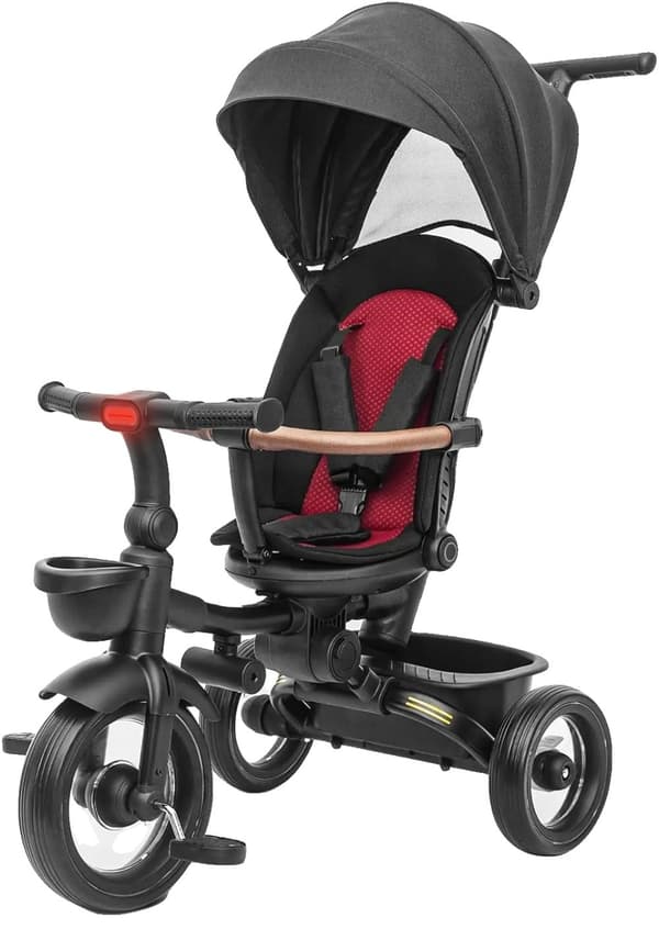 Baby Tricycle, Aftageligt Tag, 3-Punkts Sikkerhedsseler,Sort