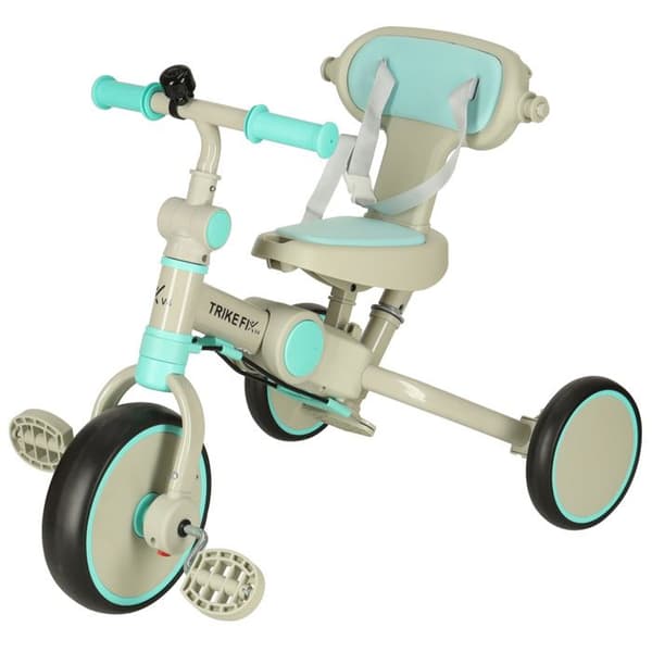 Trehjulig cykel TRIKE FIX V4 barnvagn balanscykel 6 i 1 grå blå