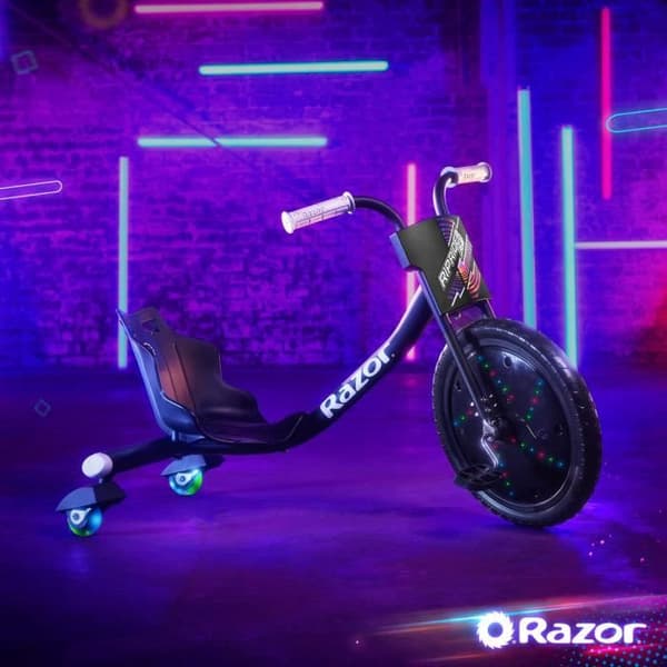Razor RipRider 360 Lightshow - Kids Drift Trike - Svart