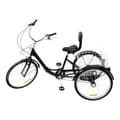 Miniatyrbillede 1 af 2: 24 Tommer Tricycle, Robust Ramme i Høj-Kulstofstål, Rummelig Bagkurv,Sort