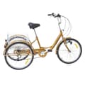 Miniatyrbild 2 av 2: Vuxen Trike, 6 Växlar, V-typ Bromssystem, Justerbart Styre,Guld
