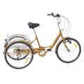 Miniatyrbild 1 av 2: Vuxen Trike, 6 Växlar, V-typ Bromssystem, Justerbart Styre,Guld