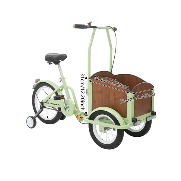 Børns Foldbare Tricycle, Justerbar Sædehøjde, Rummelig Kurv,grøn