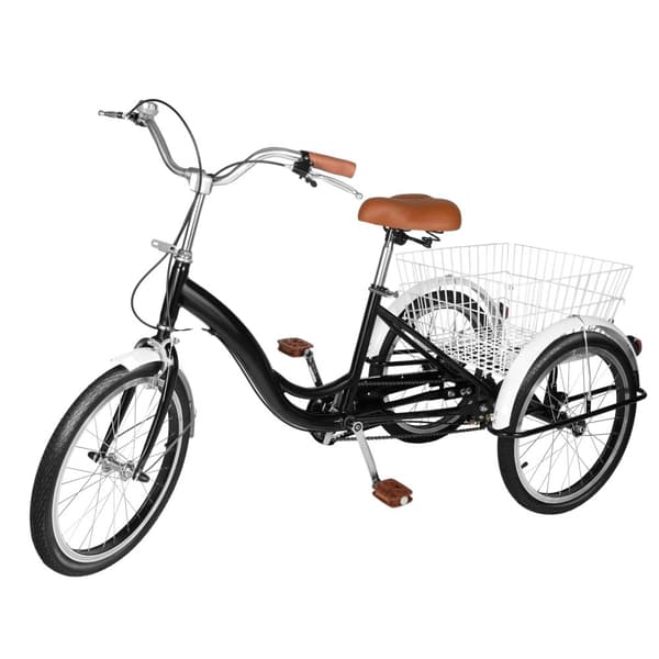 20-tums vuxencykel, justerbar sits höjd, robust ram,svart