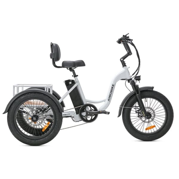 Elektrisk trehjulet cykel til last JOBOBIKE, Bafang-motor, til seniorer Hvid