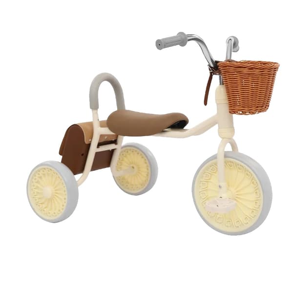 Barncykel, PU-skumkudde, imitationsrottingkorg, ram av kolstål,MULTI