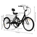 Miniatyrbillede 2 af 2: Voksen Tricycle, 3 Hjul, 7 Gear, Ramme i Højkulstofstål,sort