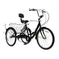 Miniatyrbillede 1 af 2: Voksen Tricycle, 3 Hjul, 7 Gear, Ramme i Højkulstofstål,sort