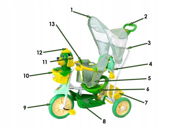 TRECYKEL MED BLØDE HJUL I 3 FARVER