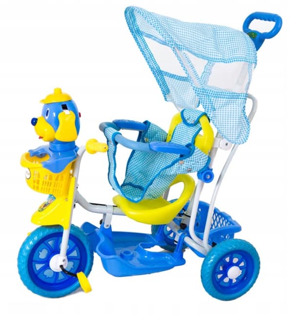 TRECYKEL MED BLØDE HJUL I 3 FARVER