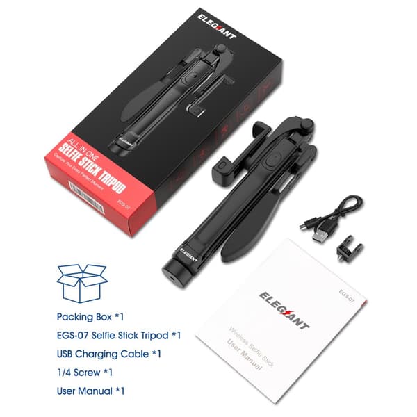 Selfie Stick Tripod, 4-IN-1 Selfie Bar 360° käännettävissä videotasapainokahvalla + Bleutooth Remote + LED-valo kameroille /=6.8" iPhone 12