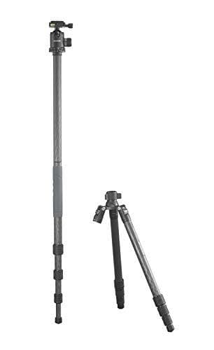 Cullmann CARVAO 828MC stativ av kolfiber (max. 164,5 cm förlängningshöjd, förpackningsstorlek 49 cm, lastkapacitet 15 kg, vikt 1730 g)