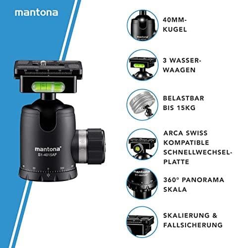 Mantona Fortress 40 Ball Head Sort