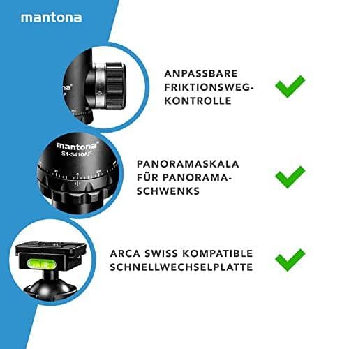 Mantona Fortress 34 Ball Head Svart