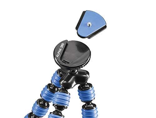 Cullmann Alpha 380 Mobil Fleksibelt ministativ med smartphoneholder, blå, bæreevne 1,5 kg, 267g lys, 380 Mobil (30 cm), 50029