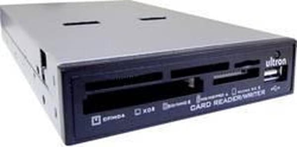 Ultron, UCR 75 in 1 intern USB 2.0 3,5" kortlæser med front USB-port (sort)