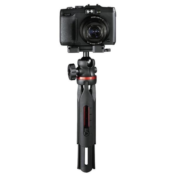 Hama Solid Bordstativ 1/4 tomme Arbejdshøjde: 16 - 19 cm Sort kuglehoved, vaterpas, inkl. smartphone holder