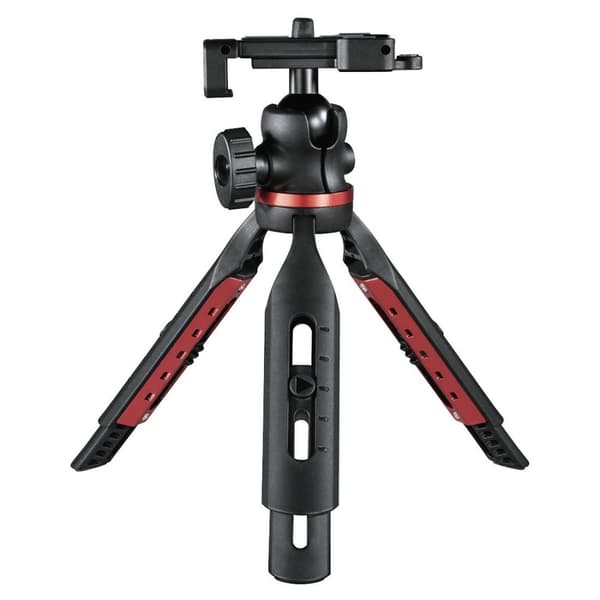 Hama Solid Bordstativ 1/4 tomme Arbejdshøjde: 16 - 19 cm Sort kuglehoved, vaterpas, inkl. smartphone holder