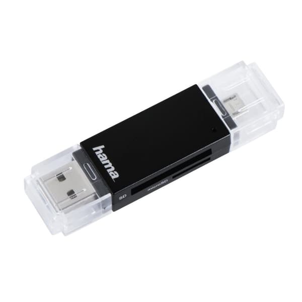 Hama Basic minneskortläsare USB 2.0/Micro-USB Svart