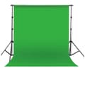 Miniatyrbild 1 av 2: Backdrop Support System Kit, Justerbart Bakgrundsställ, Inkluderar Sidoklammer och Klämmor,Med grön tyg, 2 x 2 M