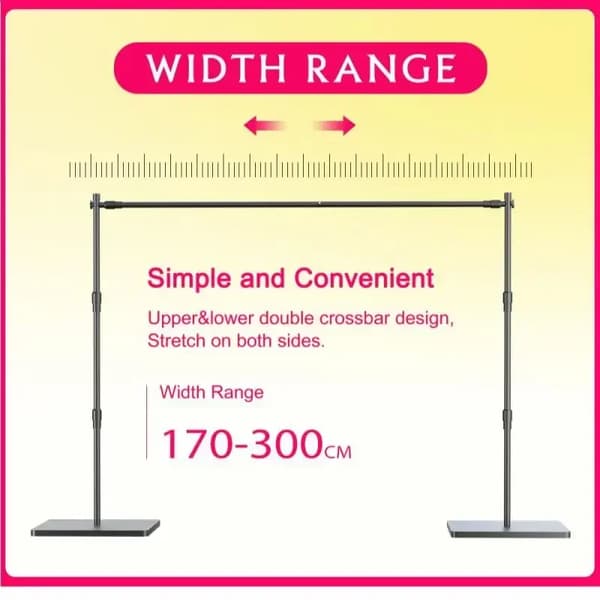 Bakgrundsstöd, Justerbar Höjd 95-240 cm, Utvidgbar Bredd 170-300 cm,2,4X3M