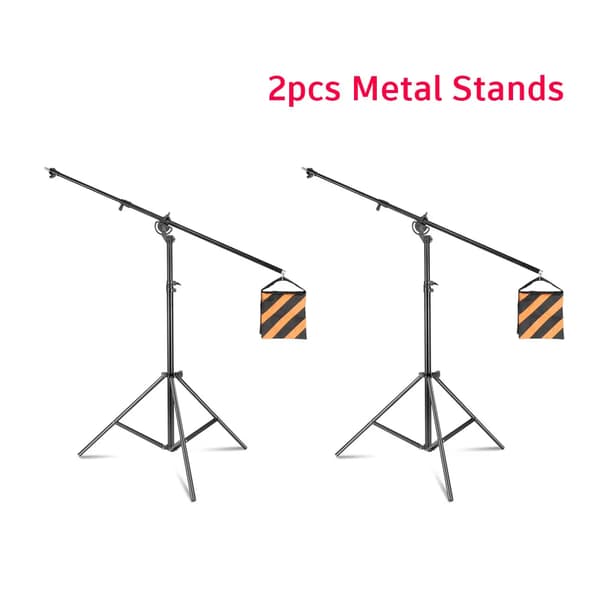 Fotografi Ljusstativ, Justerbar Höjd 117cm-400cm, Hållbar Aluminiumlegering,2 st metallstativ