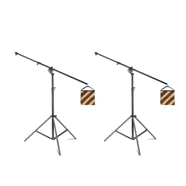 Fotografi Ljusstativ, Justerbar Höjd 117cm-400cm, Hållbar Aluminiumlegering,2 st metallstativ