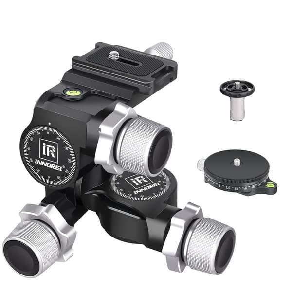 Stativhuvud med växel, hög belastningskapacitet, CNC-precisionstillverkning, 360° panoramafunktion,GR5 Kit